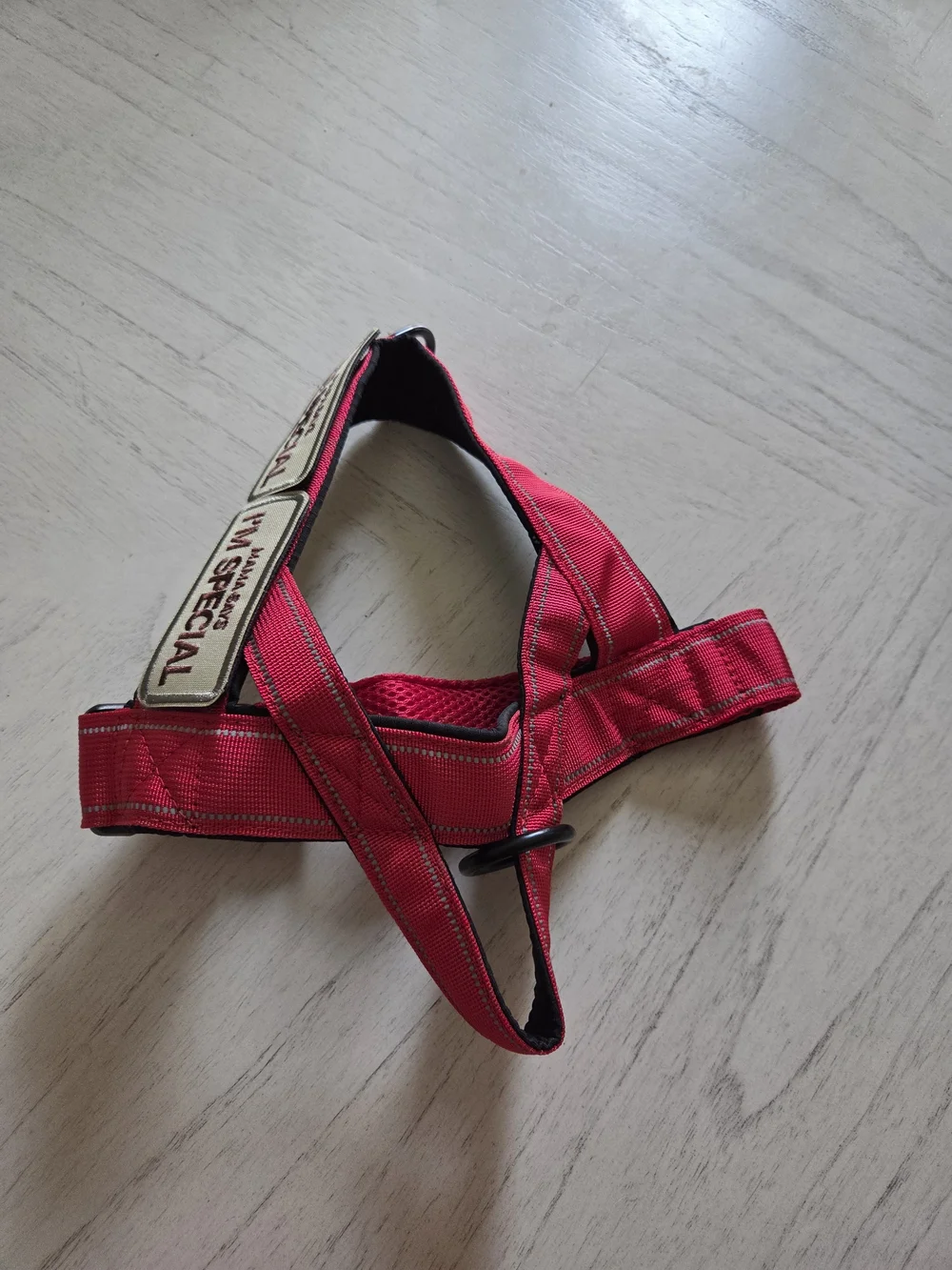 QIFBYFB Red No Pull Adjustable Control Reflective Harness with Two Patches